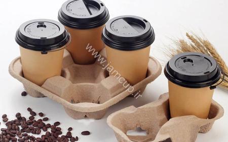 لیوان کاغذی دوجداره کرکره ای طرح دار