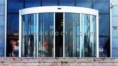 درب اتوماتیک شیشه ای کرو – خم نیم دایره