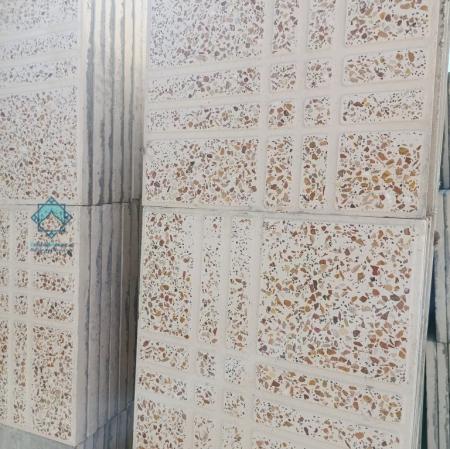 موزاییک حیاطی مترویی سنگ الوان – رنگ عسلی و شیار منظم