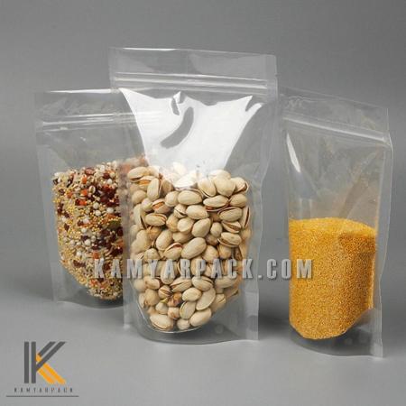 پاکت ایستاده زیپ دار شفاف
