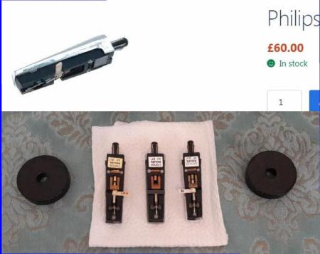 ست سوزن-پیکاپ گرام فیلیپس و آداپتور تبدیل 45 دور